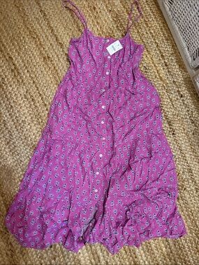 J. Crew Magenta Floral Midi Dress